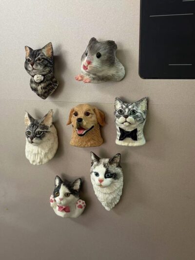Personalized 3D Pet Head Fridge Stickers,, Pet Lover Home Decor, Custom Gifts for Dog and Cat Lovers, Kitchen Decor, Pet Lover Gifts