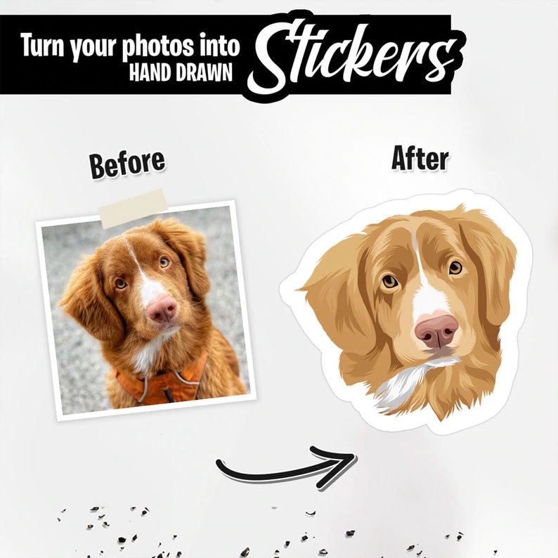 Personalized Dog Stickers - Hand Drawn | custom pet sticker, custom dog sticker, dog face sticker, sticker of my dog, stickers of my pet