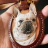 Custom Leather Engraved Pet Portrait Pendant