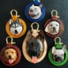 Custom Leather Engraved Pet Portrait Pendant