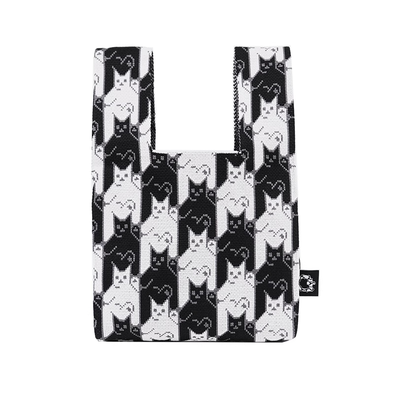Knitted Tote Bag Original cute cat